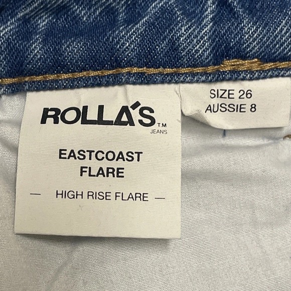 Rolla's Eastcoast Flare High Rise Flare Distressed Jean Organic Cotton Women 26 - Picture 3 of 9